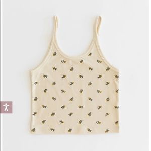 NWOT Shoparq Crop Tank, Calico Yellow XS